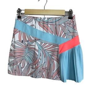 Tail Activewear Golf Skirt Skort Turquoise Flounce Pintuck Pleats Side Hip Sz XS